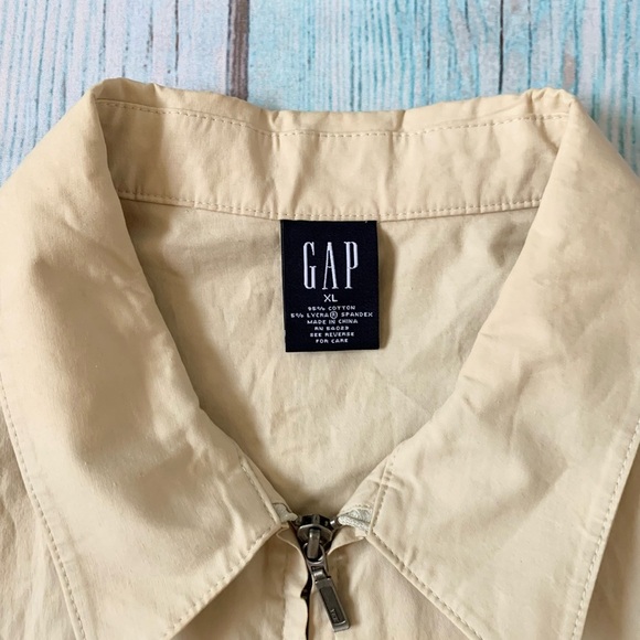 Vintage GAP 100% cotton Beige Long Sleeve zip up Jacket - Picture 6 of 8